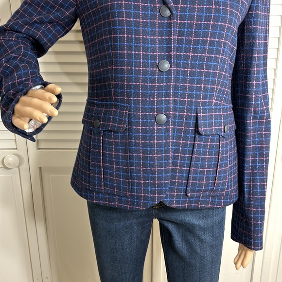 rag & bone Nancie Wool Blazer in Navy Check Size 4 - Picture 8 of 16